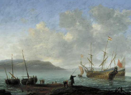 Reinier Nooms Ships in a bay.